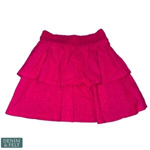 Old Navy Girls’ Pink Tiered Skirt Size S(6-7) Cotton Blend Elastic Waist Summer